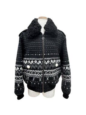 Louis Vuitton Alpine Jacquard Zip Up Jacket Black 34
